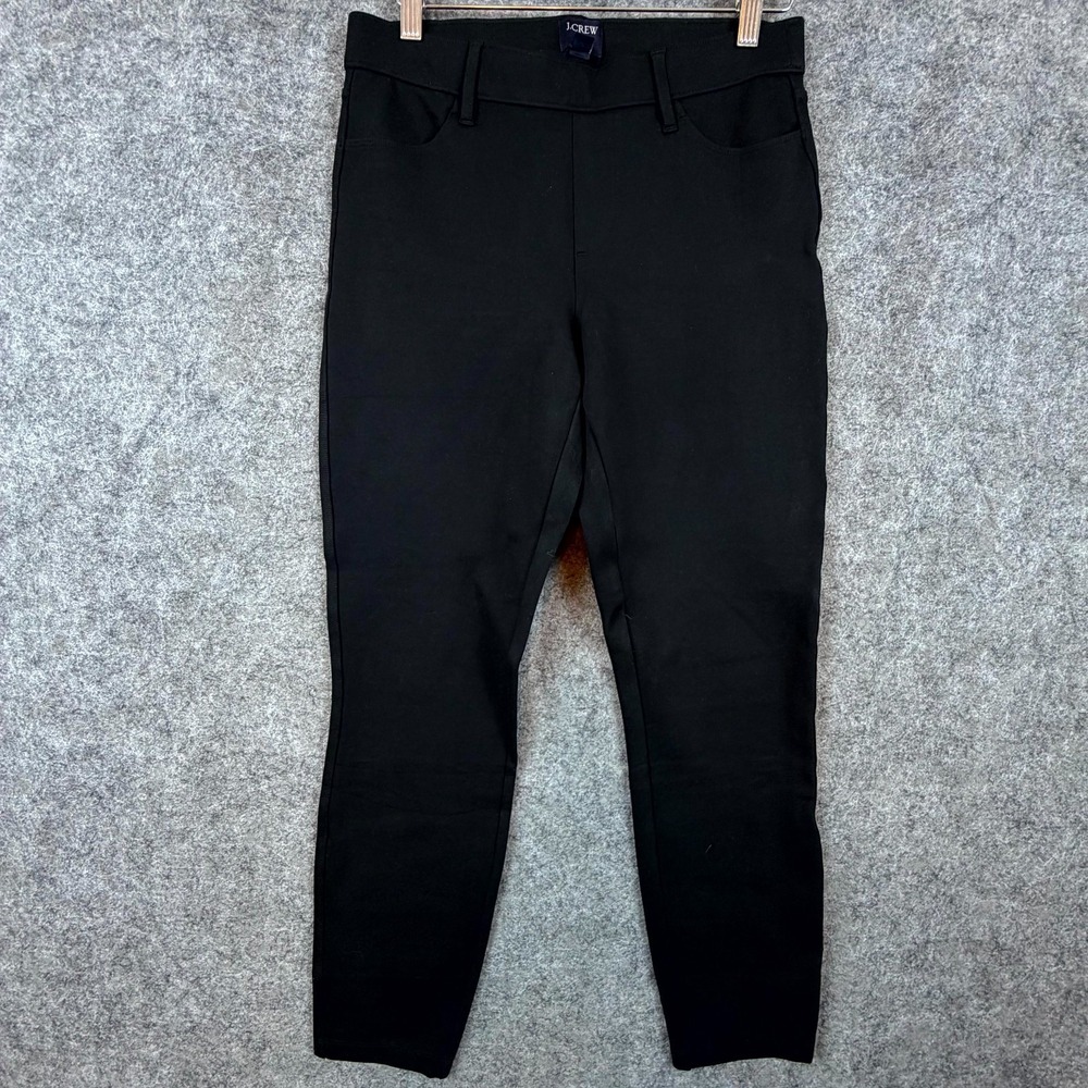 J.Crew Gigi Pants Womens 6P Black Viscose Stretch Ponte Skinny Office Pull On